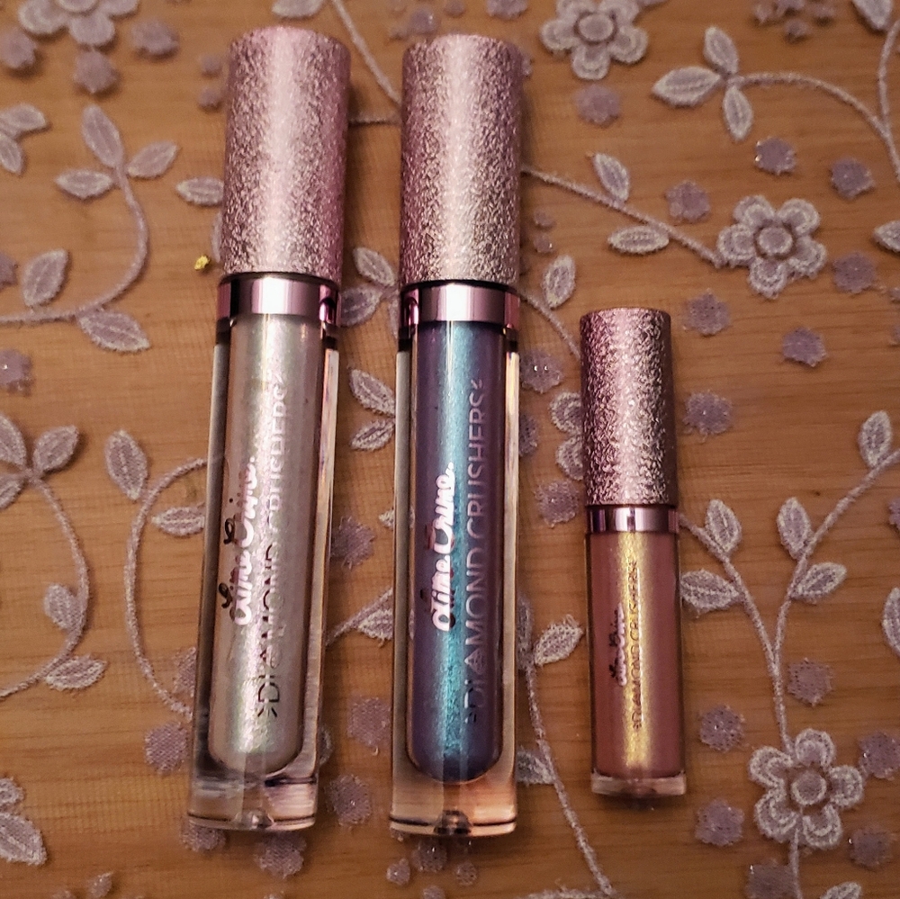 3 Lime Crime Diamond Crushers (Lit, Pink Pearl, Trip) New/never used